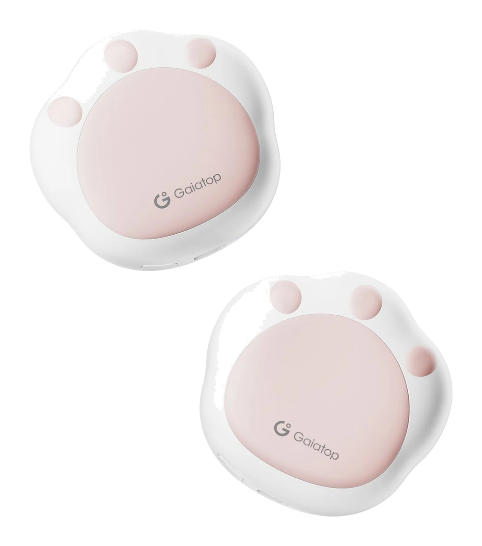 Gaiatop Hand Warmers Rechargeable 2 Pack, Cute Cat Paw Shape 3 Levels 4000 mAh Electric Hand Warmer