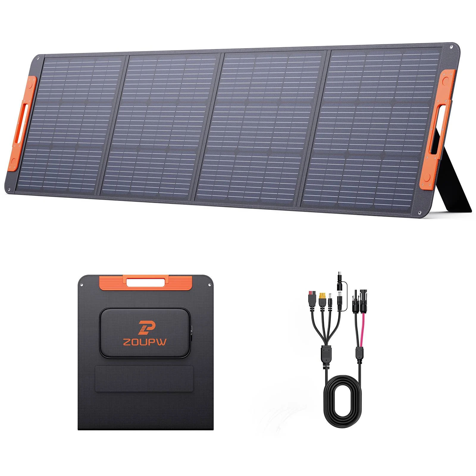 ZOUPW 200W Portable Solar Panel With Solar Angle Guide