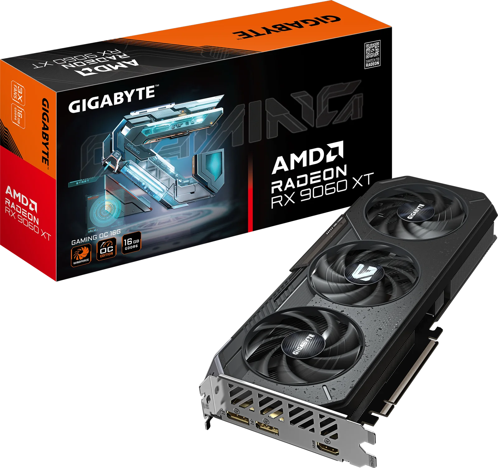 GIGABYTE Radeon RX 9060 XT GAMING OC 16G